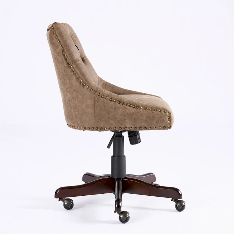 Fauteuil de bureau et de maison en tissu à motif peau de mouton de style rétro médiéval