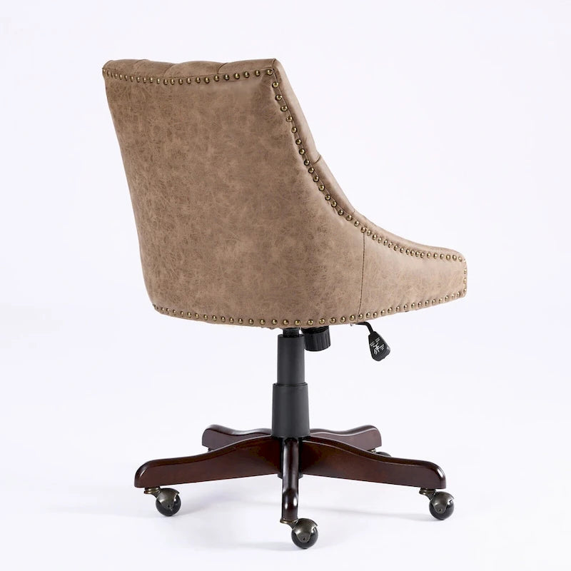 Fauteuil de bureau et de maison en tissu à motif peau de mouton de style rétro médiéval